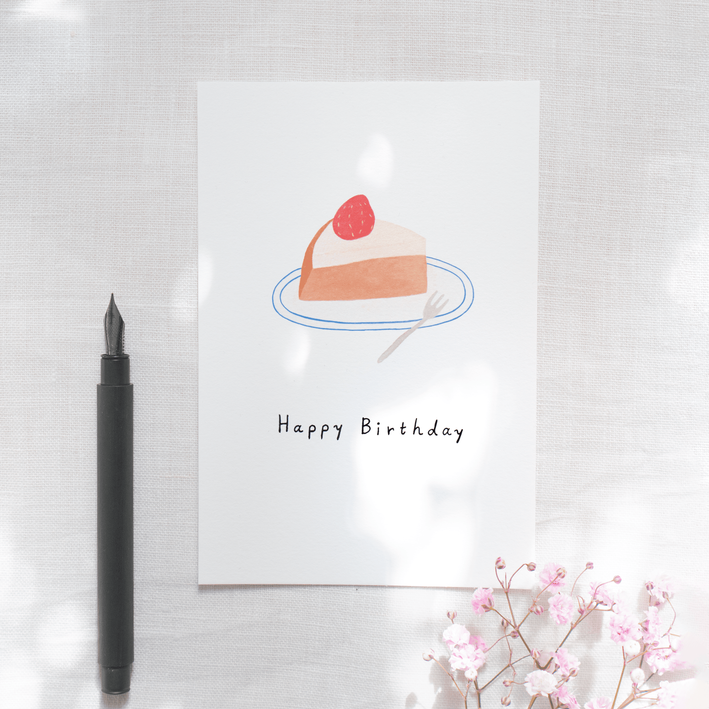 Happy Birthday Card - Strawberry Cake