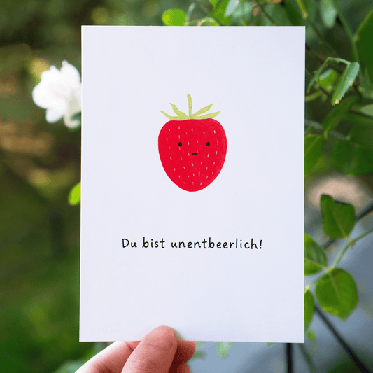 postkarte du bist unentbeerlich mit niedliche erdbeere in natur karte