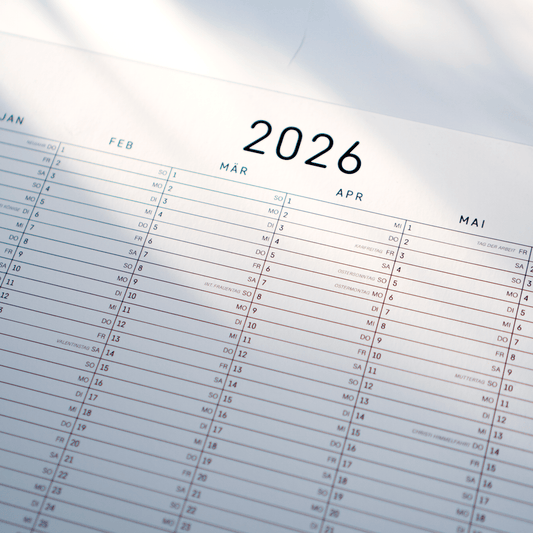 2026 Kalendar Wandkalendar A3 mit deutsch feiertage Hahnemühle weiß papier