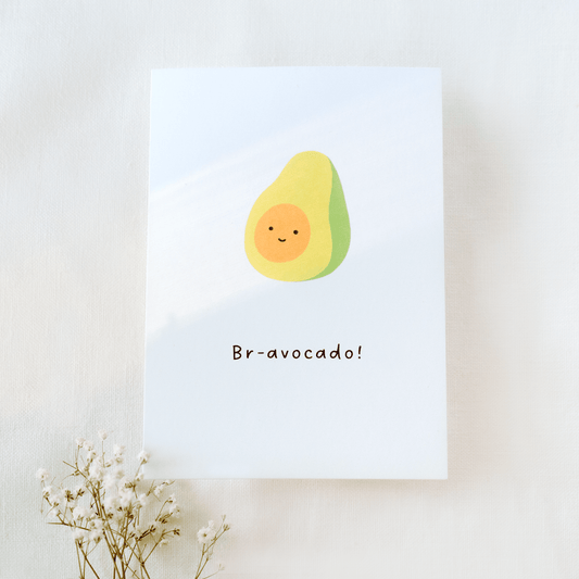 Postcard Avocado "Br-avocado!"