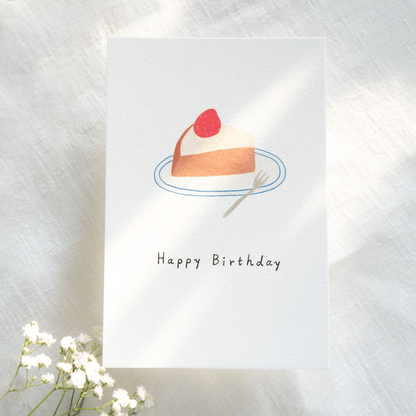 Happy Birthday Card - Strawberry Cake
