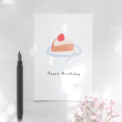 Happy Birthday Card - Strawberry Cake